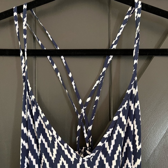 Gap Blue and White V-Neck Maxi Dress - Picture 3 of 5